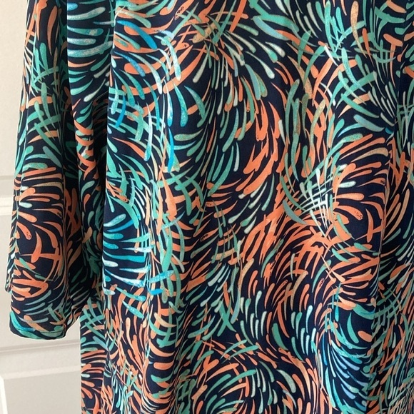 Catherines petite 14 16 0XWP button down 3/4 sleeves blue green orange - Picture 10 of 11